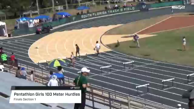 High School Girls' 100m Hurdles Pentathlon, Finals 1 - Age 14