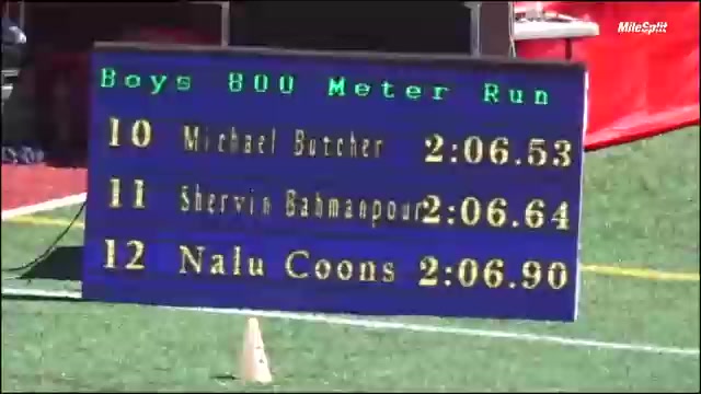 High School Boys' 800m Division I, Finals 2