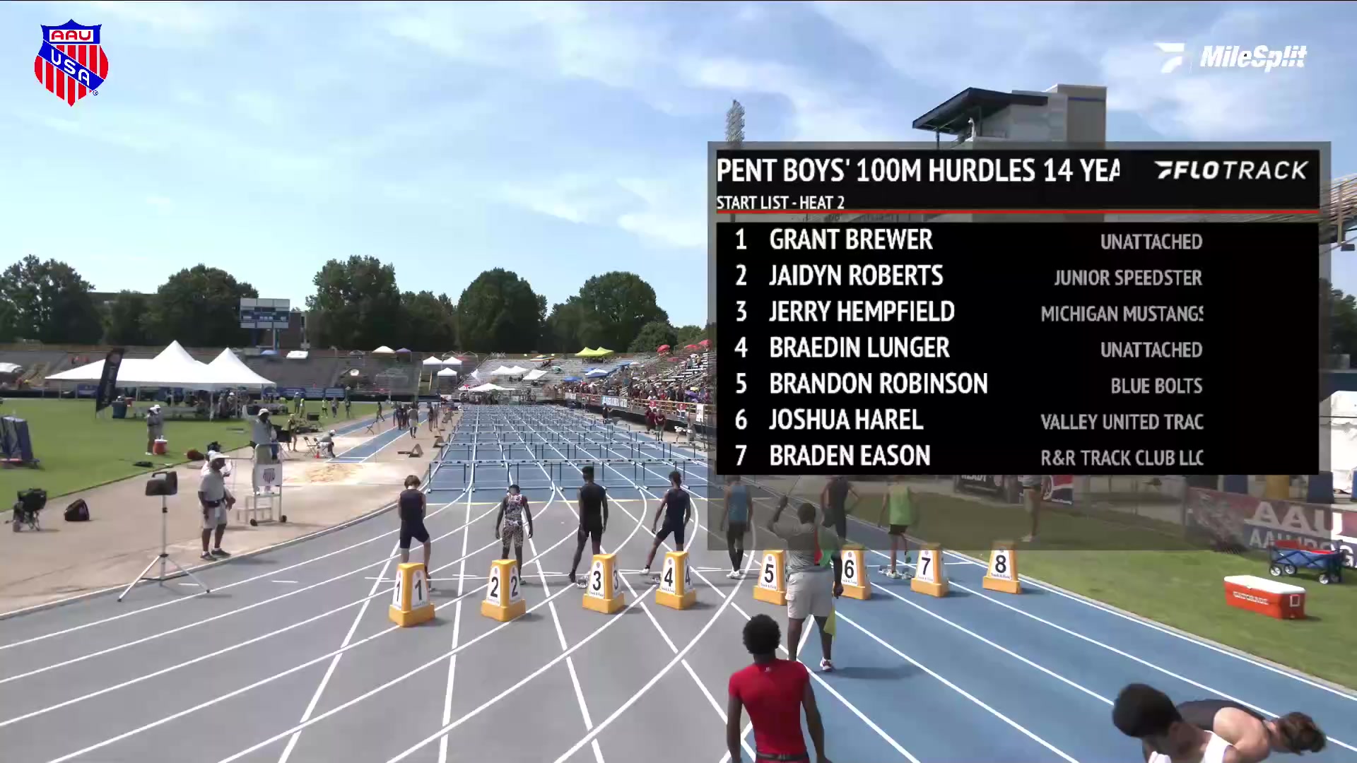 Youth Boys' 100m Hurdles Pentathlon 14 Yearolds, Finals 2 AAU Junior
