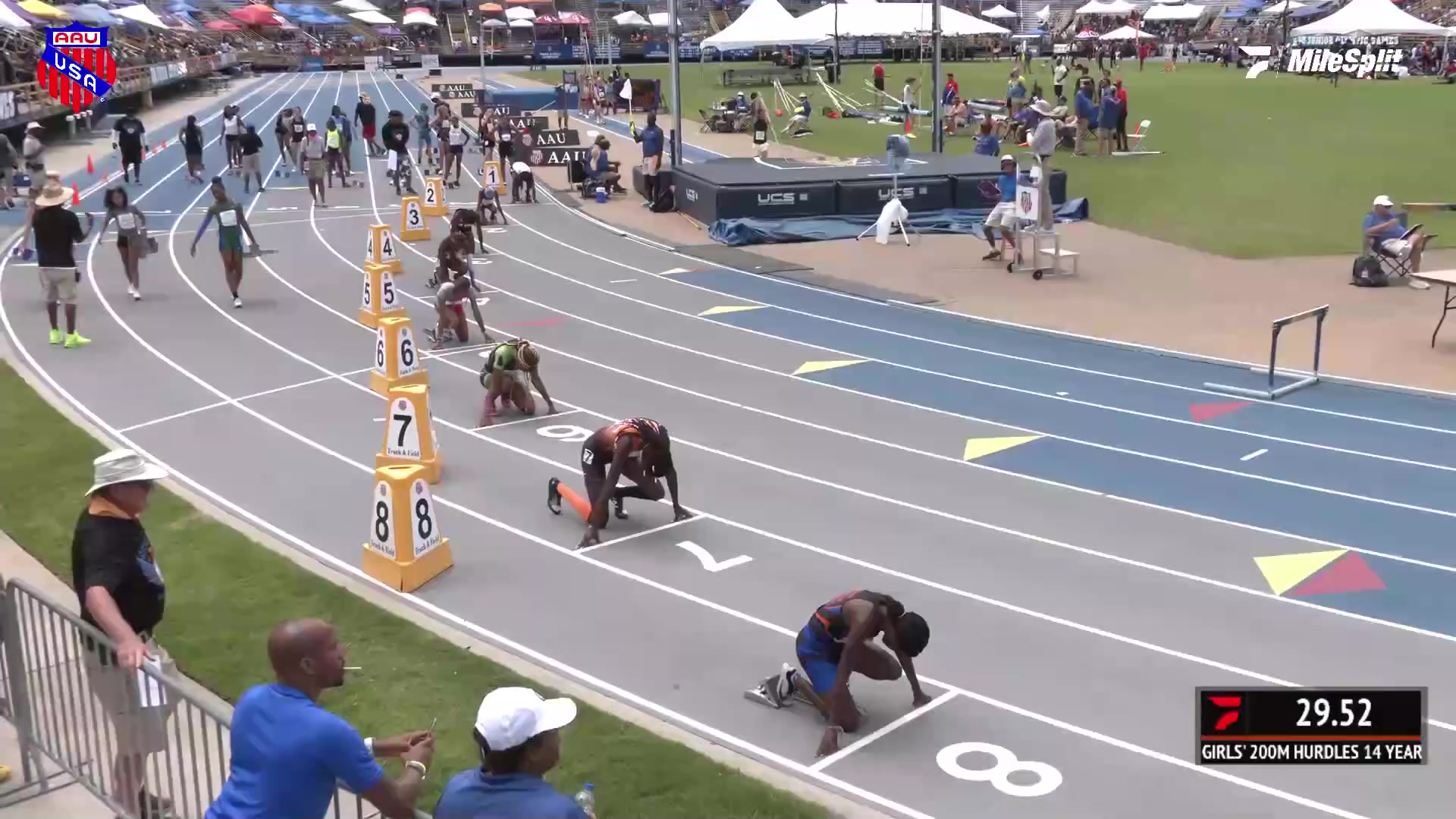 Youth Girls' 200m Hurdles 14yearolds, SemiFinals 9 AAU Junior