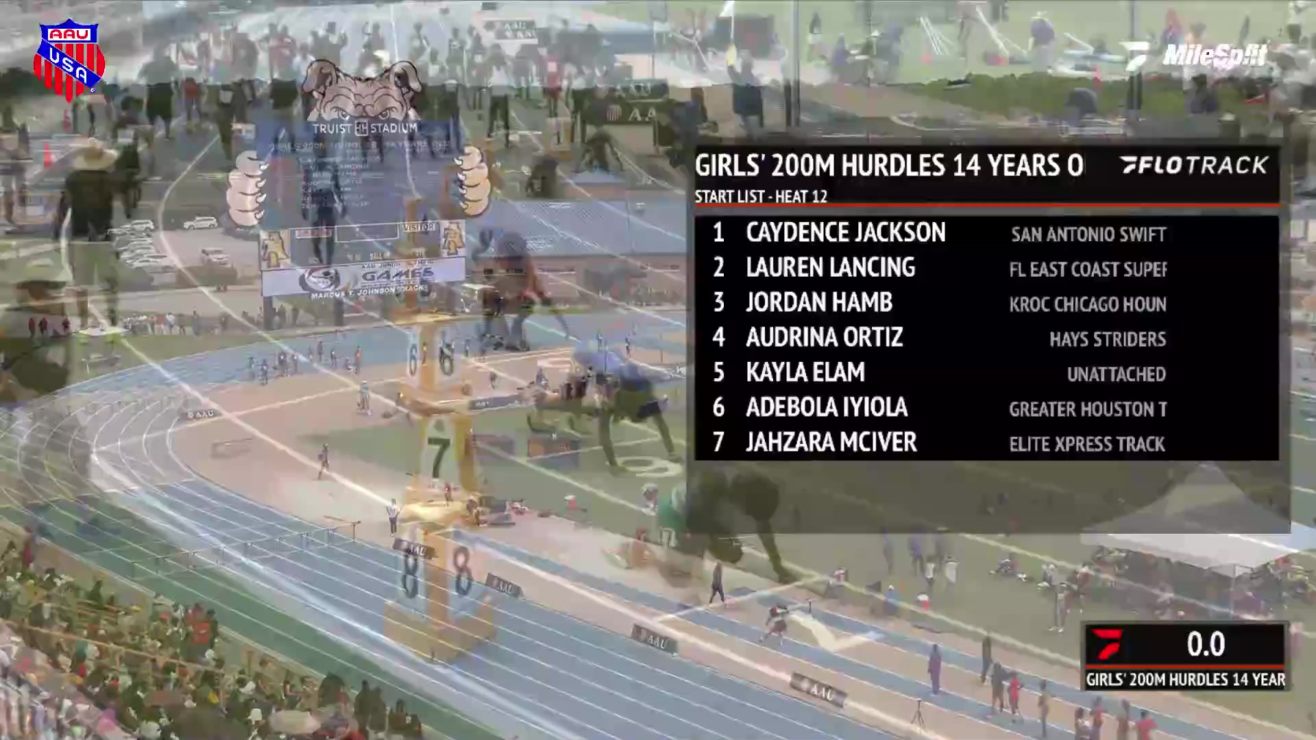 Youth Girls' 200m Hurdles 14yearolds, SemiFinals 12 AAU Junior